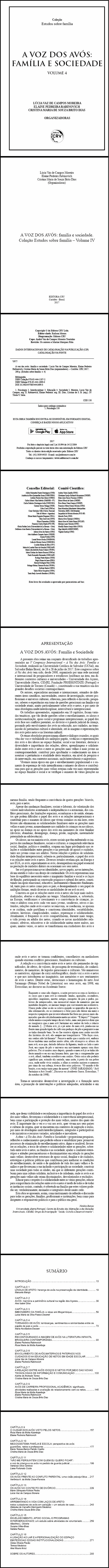 A VOZ DOS AVÓS:<br>família e sociedade <br>Coleção Estudos sobre família – Volume IV